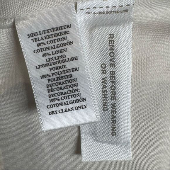 Ann Taylor Loft beige cotton and linen blend tassels skirt size 10 NWOT - Picture 7 of 8